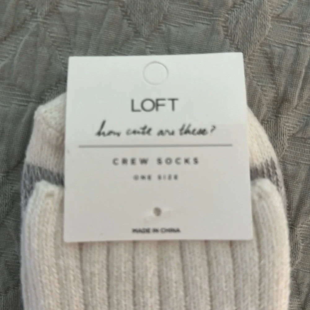 🍁🆕 LOFT “how cute are these” Crew Socks. One Size. NWT.